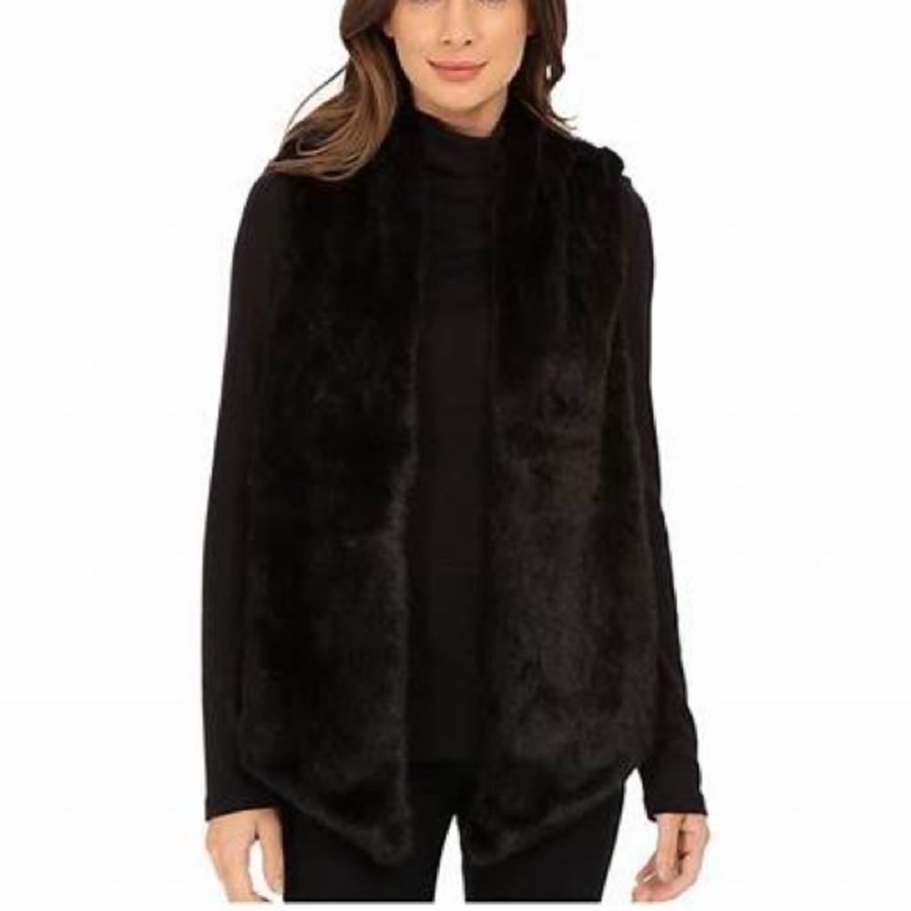TART Collections faux fur vest brown small designer S 6